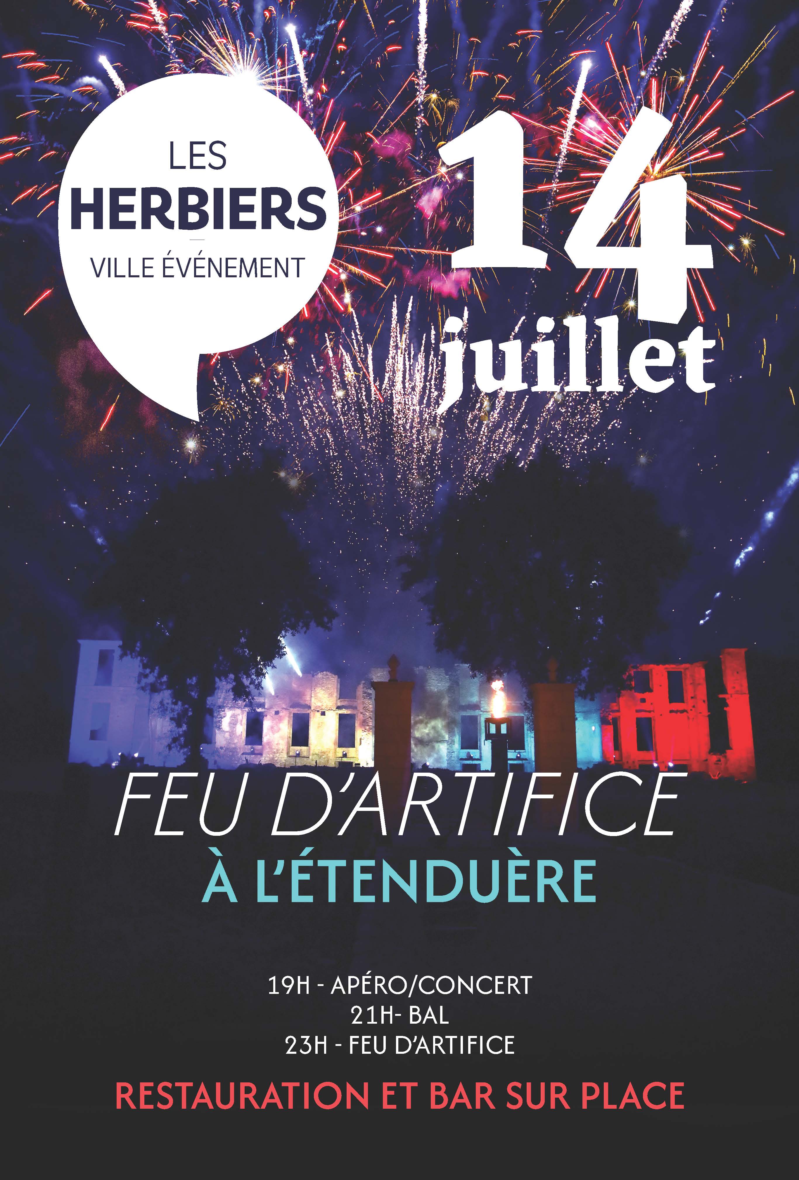 Les Herbiers : Fête Nationale - Feu d'artifice - Les Herbiers