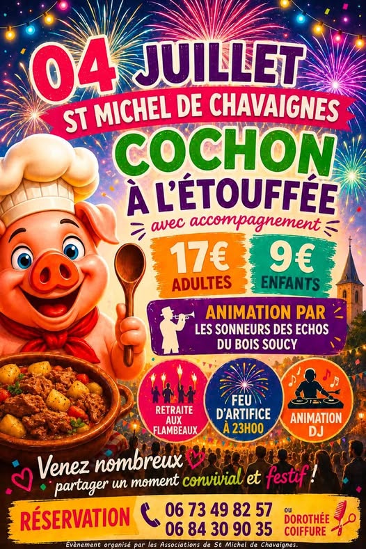 Cochon à l’étouffée et feu d’artifice