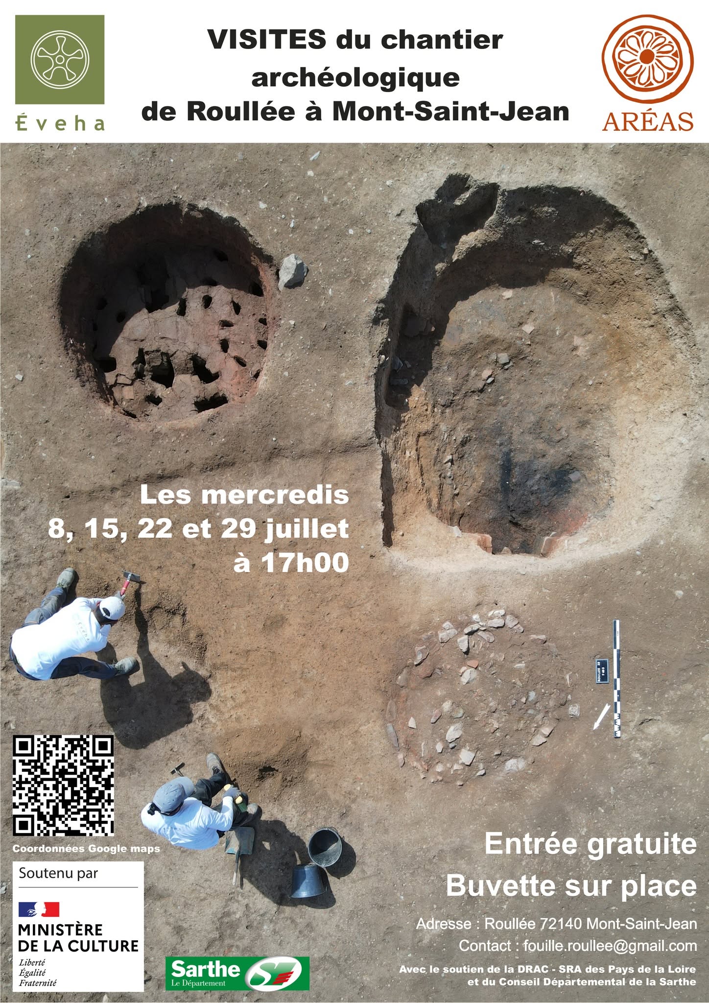 Visite du chantier archéologique de Roullée