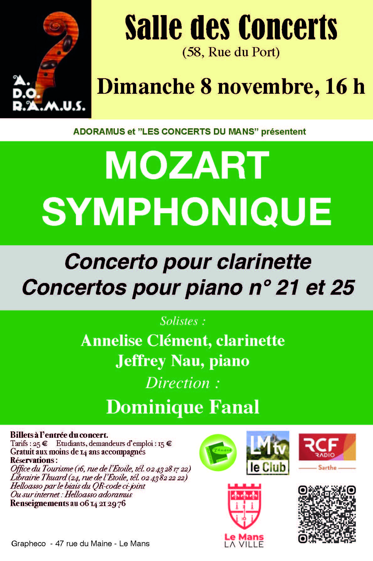 Mozart Symphonique : Concerto pour clarinette et concertos pour piano N°21 ET 25