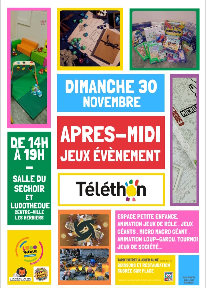 Les Herbiers : Après midi Jeux Evenements - Téléthon - Les Herbiers