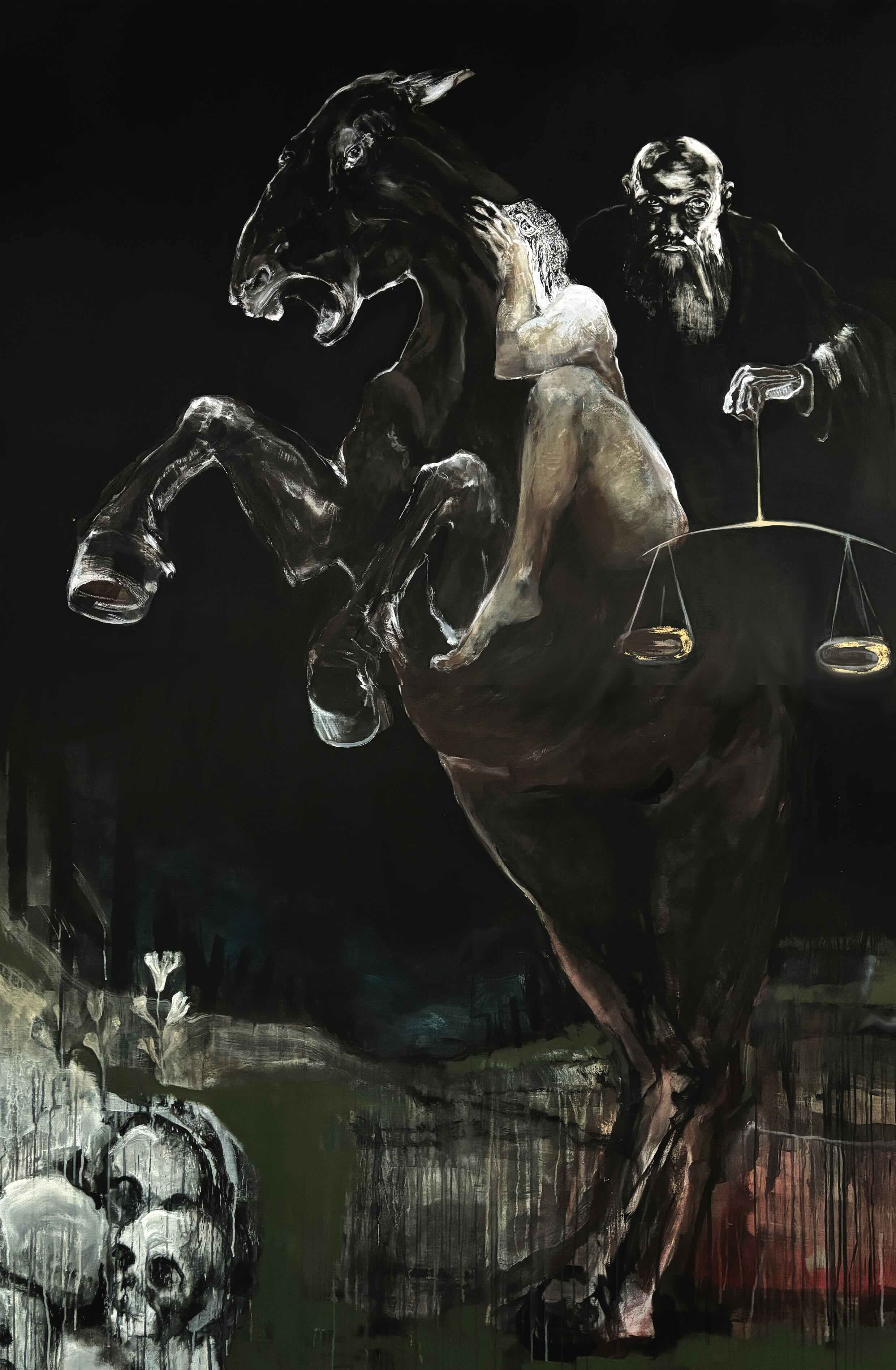 Cavalier - cheval noir