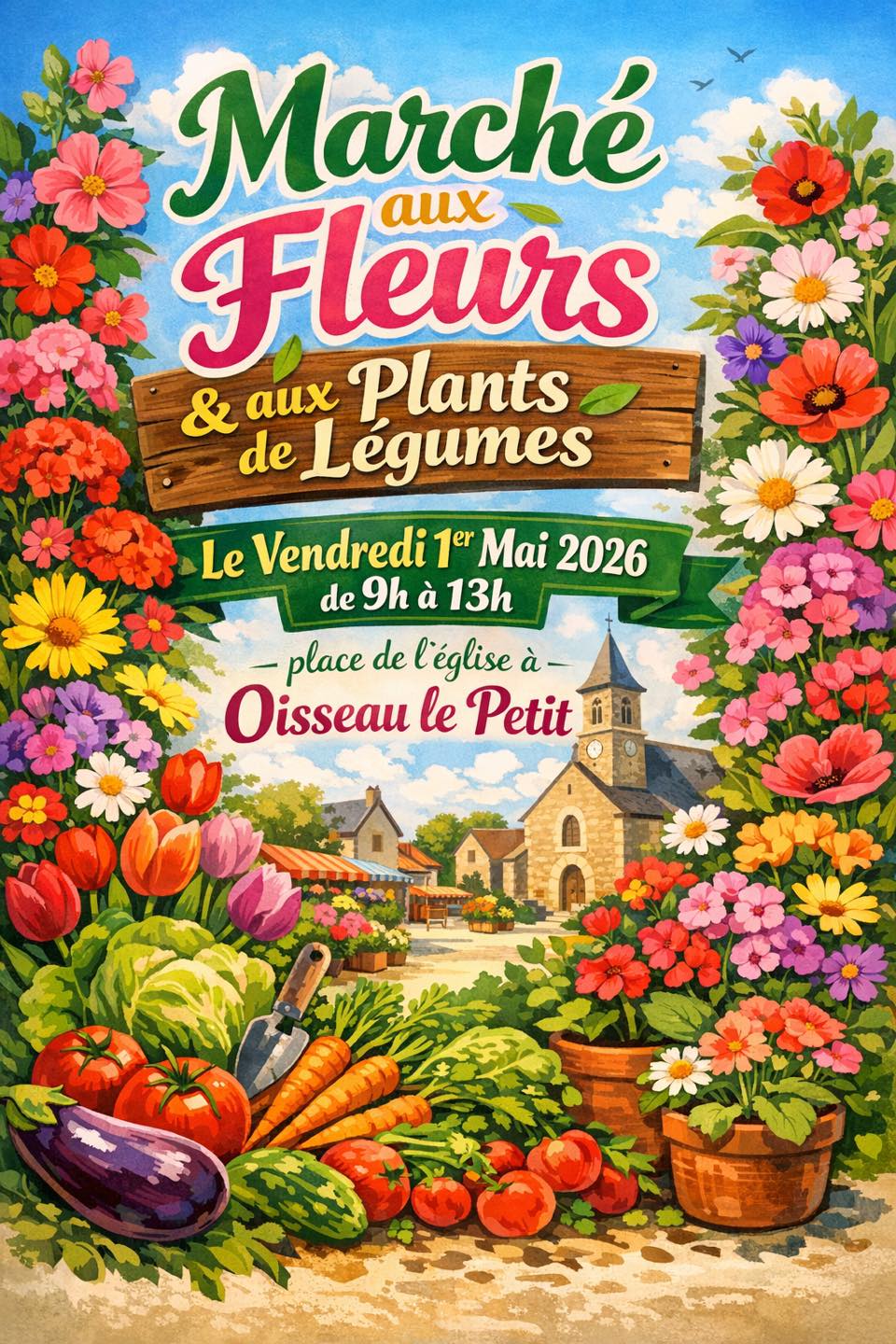 Marché aux fleurs et aux plants de légumes