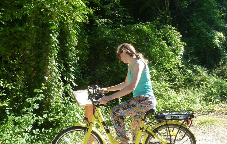Cycliste sur la voie verte