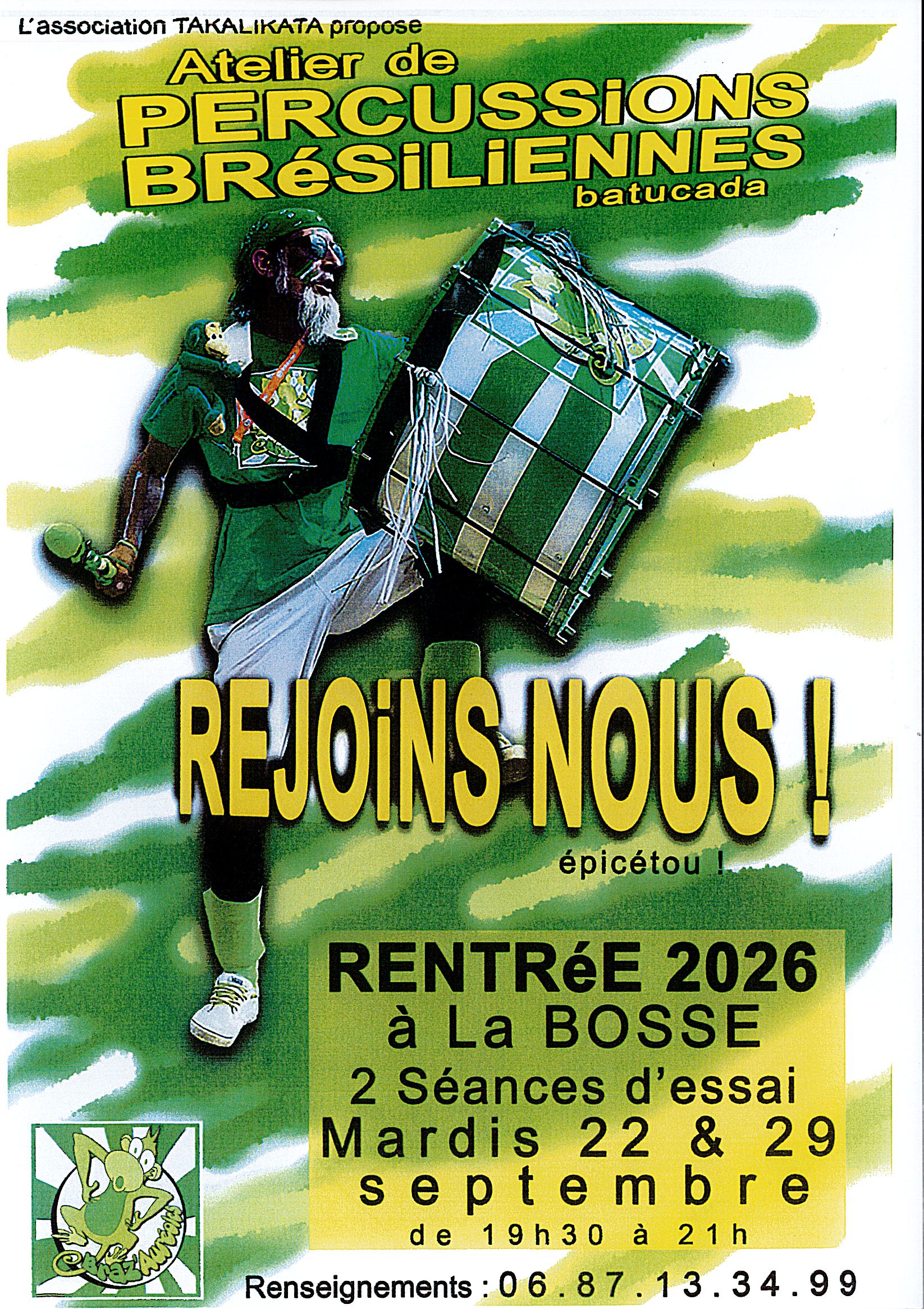 Atelier de Percussions brésiliennes – Séance d’essai
