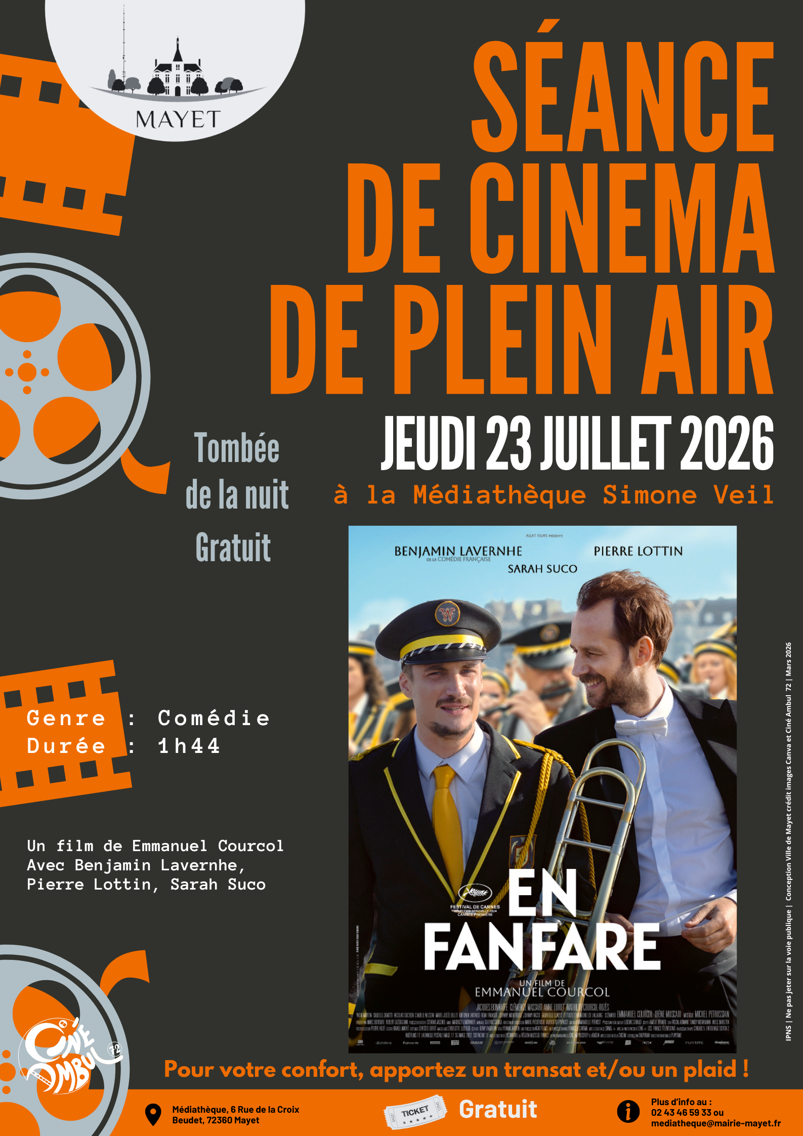 Cinéma de Plein AIr, Médiathèque Mayet