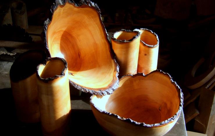 Saladiers + vases de Bois Tournés