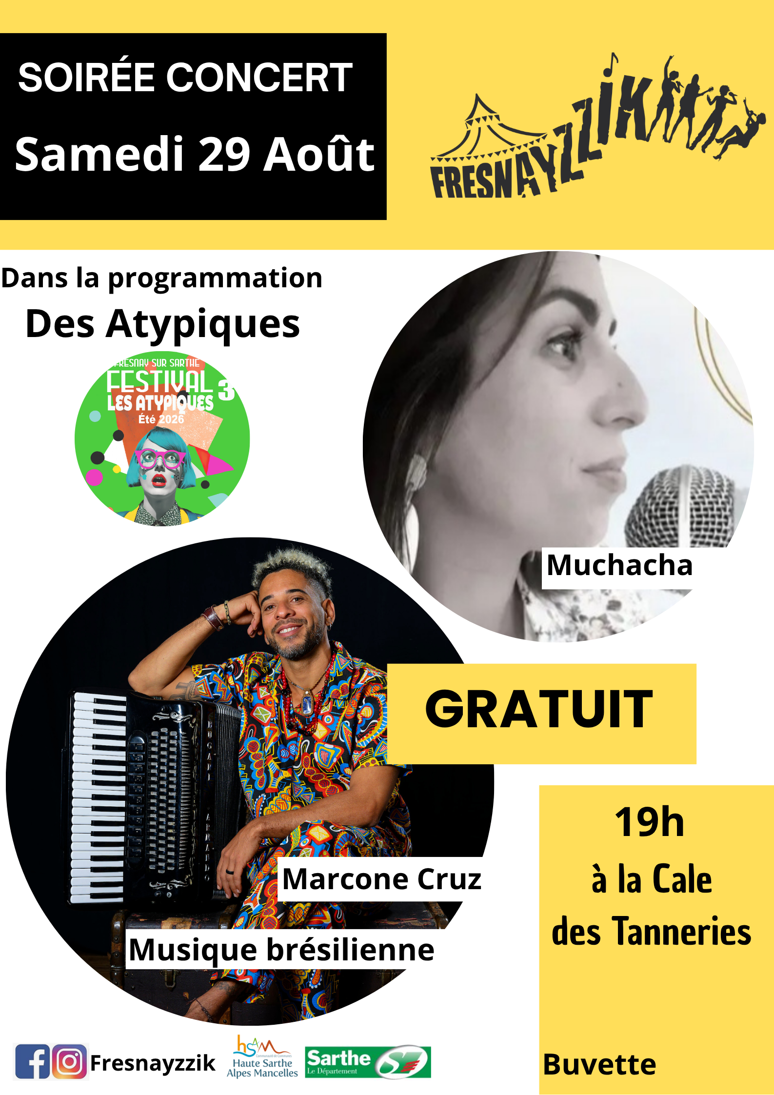 Les Atypiques : concert Fresnayzzik – Muchacha et Marcone Cruz