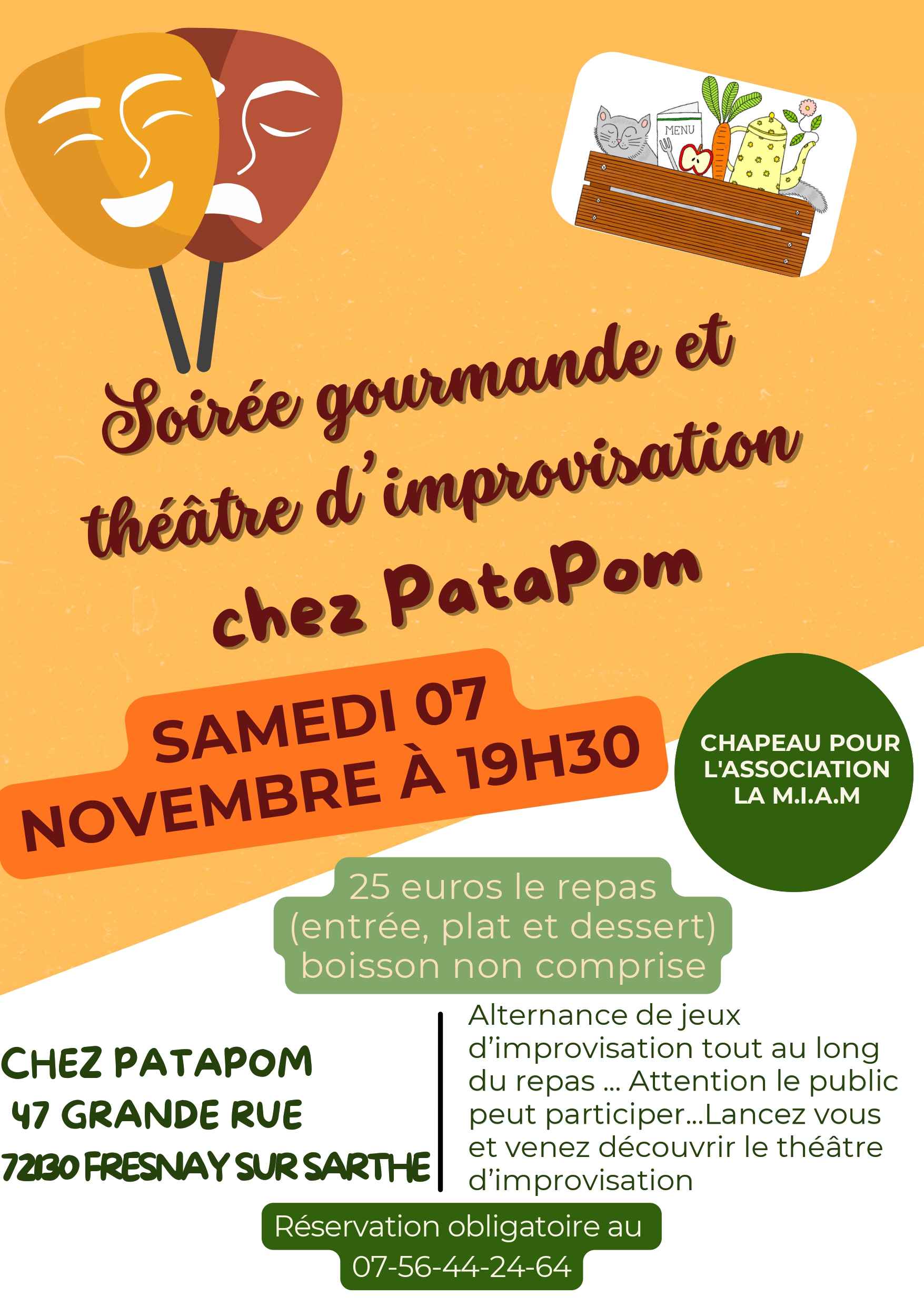 Soirée gourmande et théâtre d'improvisation