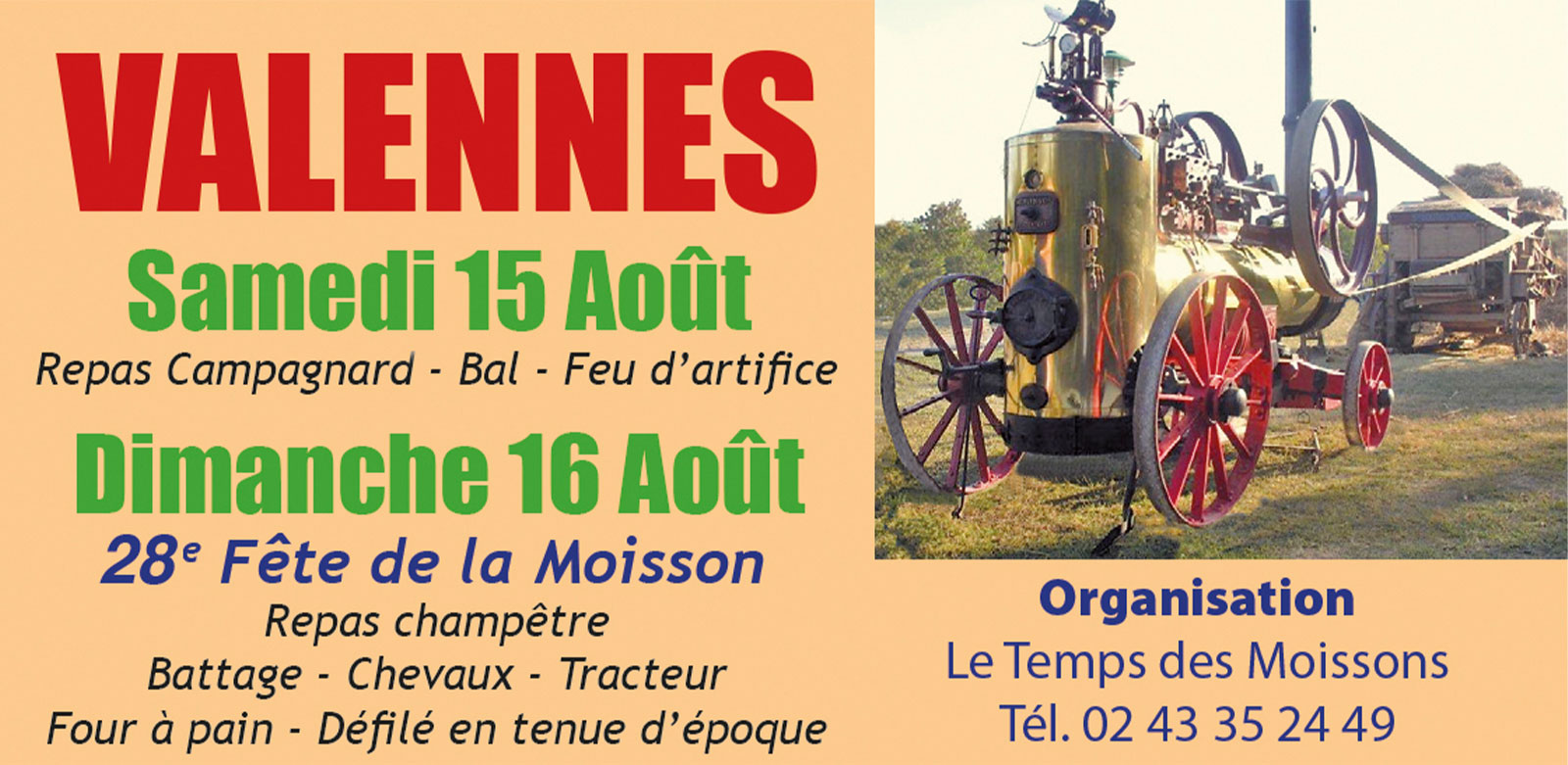 28eme Fête de la moisson expo & démonstrations vieux métiers & matériel ancien repas campagnard