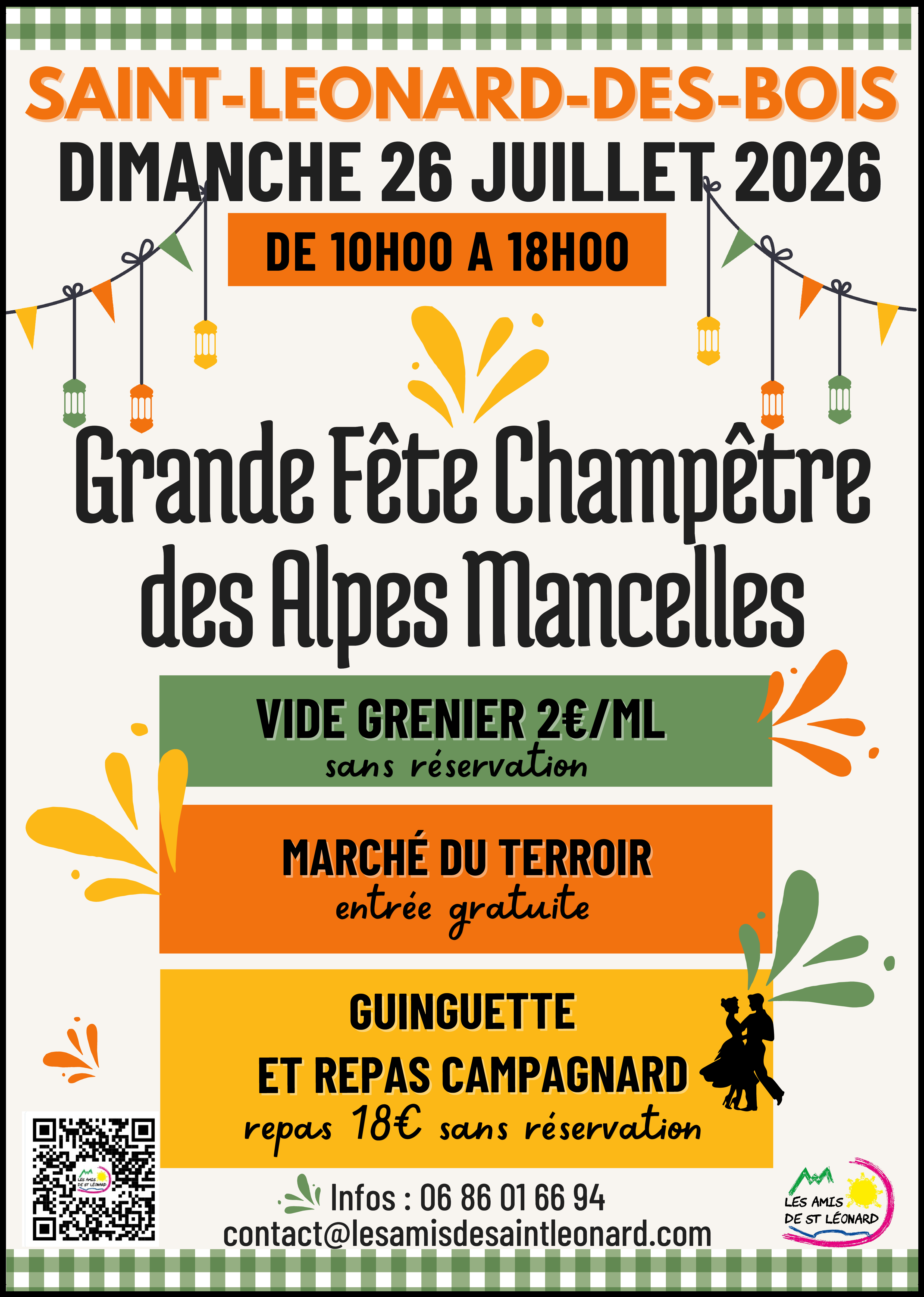 Grande fête champêtre des Alpes Mancelles : marché du terroir, repas champêtre et campagnard, guinguette, grand vide greniers